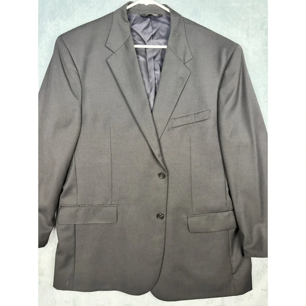 Jos. A. Bank Signature Collection Suit Jacket 46R Dark Navy Fineline Wool Blazer